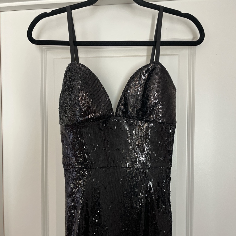 Dress the Population Black Sequin Midi Dress - Picture 2 of 7